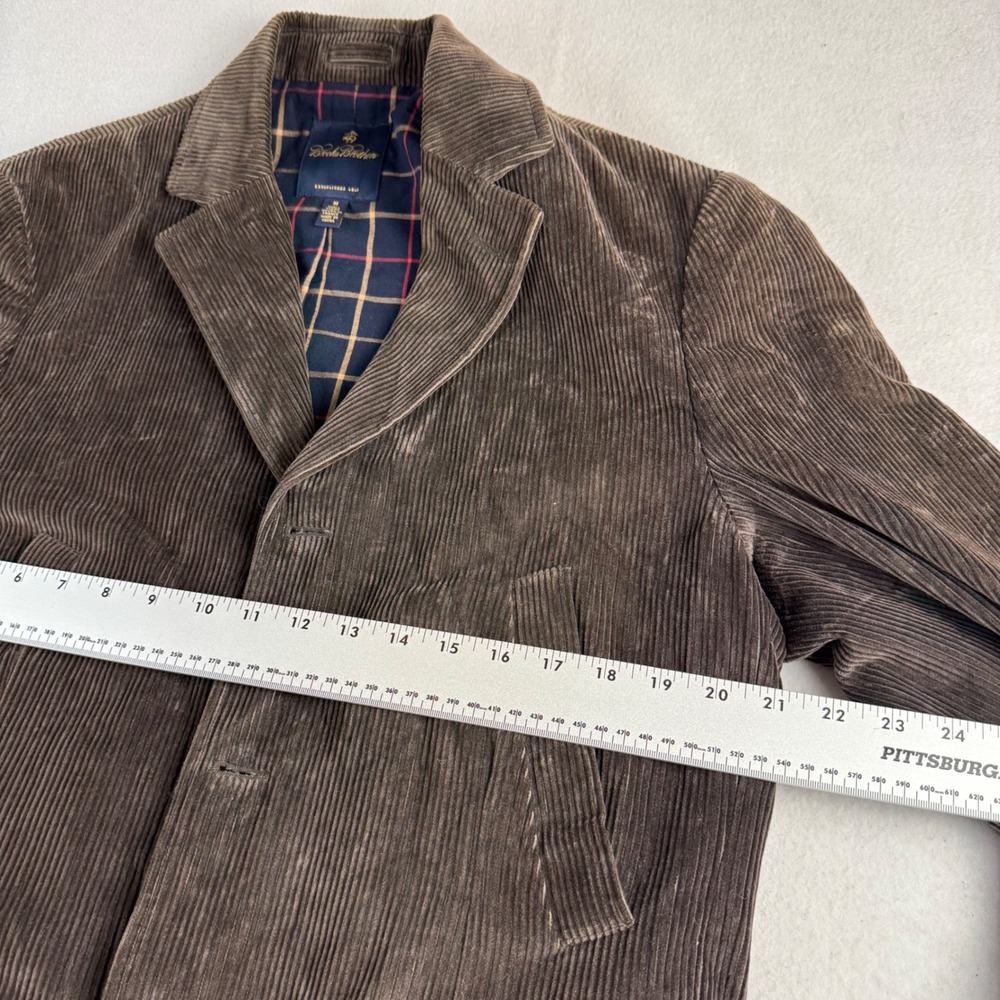 Brooks Brothers Mens Brown Corduroy 3-Button Sport Coat Elbow Patches Medium - Picture 7 of 12